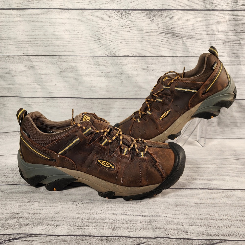 KEEN Utility Flint Men's 14 Low Steel Toe Waterproof Work Shoes Brown 1008417